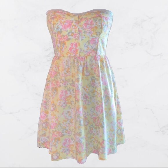 Kirra Strapless Floral Sundress Sz Small - Picture 1 of 6